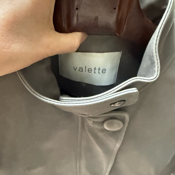 Valette leather jacket gray M Lamb leather!  See pen mark on jacket.  3/4 sleeve - Picture 6 of 13